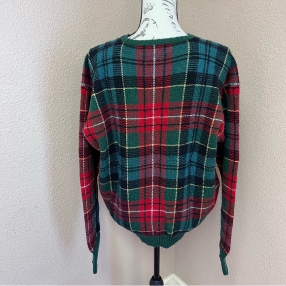 Polo by Ralph Lauren Vintage 100% Wool Plaid Crewneck Sweater Size XL - Picture 5 of 10